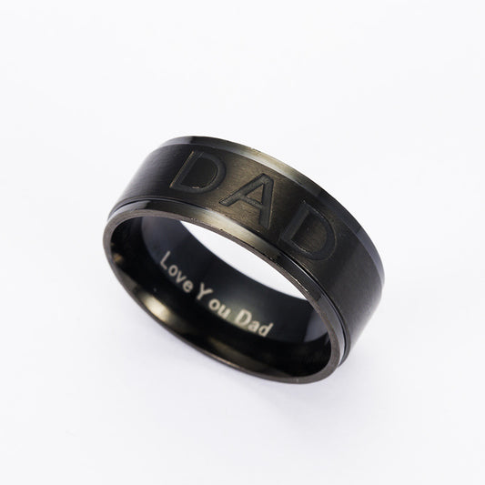 Monogram Titanium Steel Ring For Men