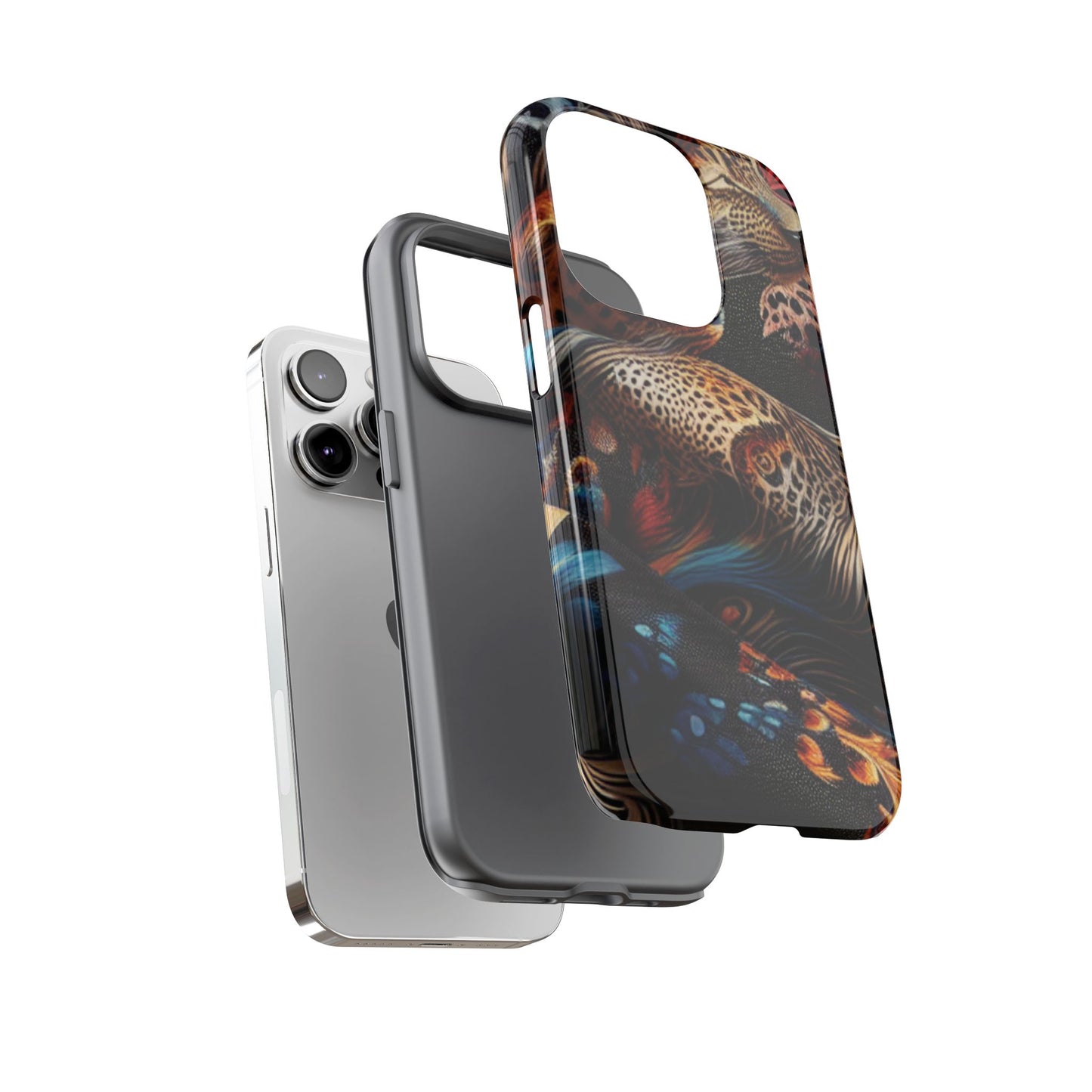 Stylish Tough Phone Case with Elegant Black and Gold Design