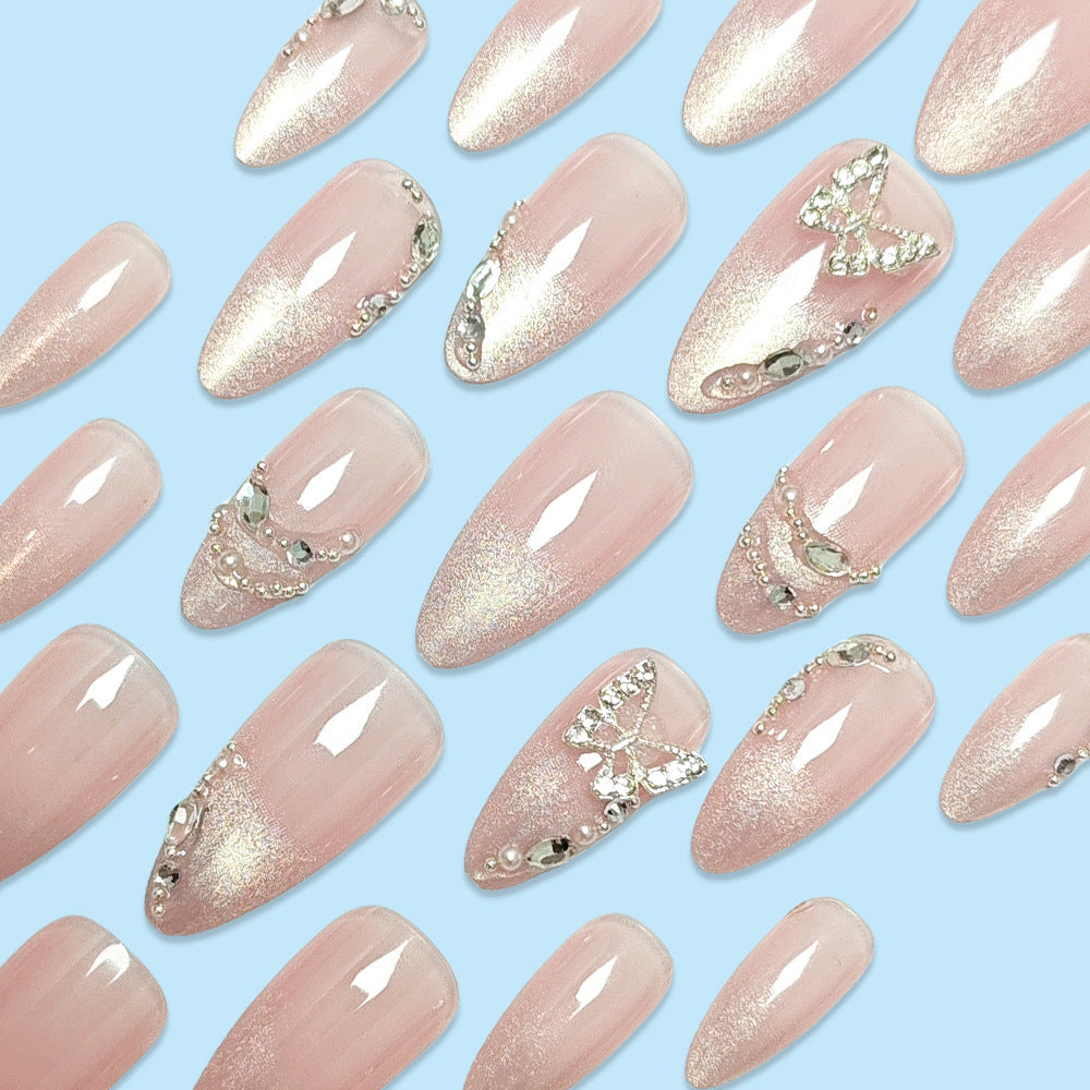 Butterfly Nail Sticker Hot Girl Cat Eye Diamond Wearing Armor