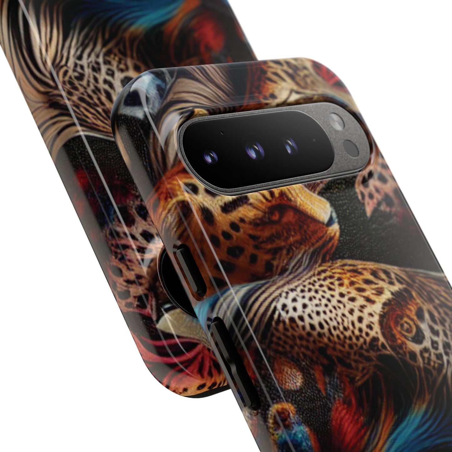 Stylish Tough Phone Case with Elegant Black and Gold Design