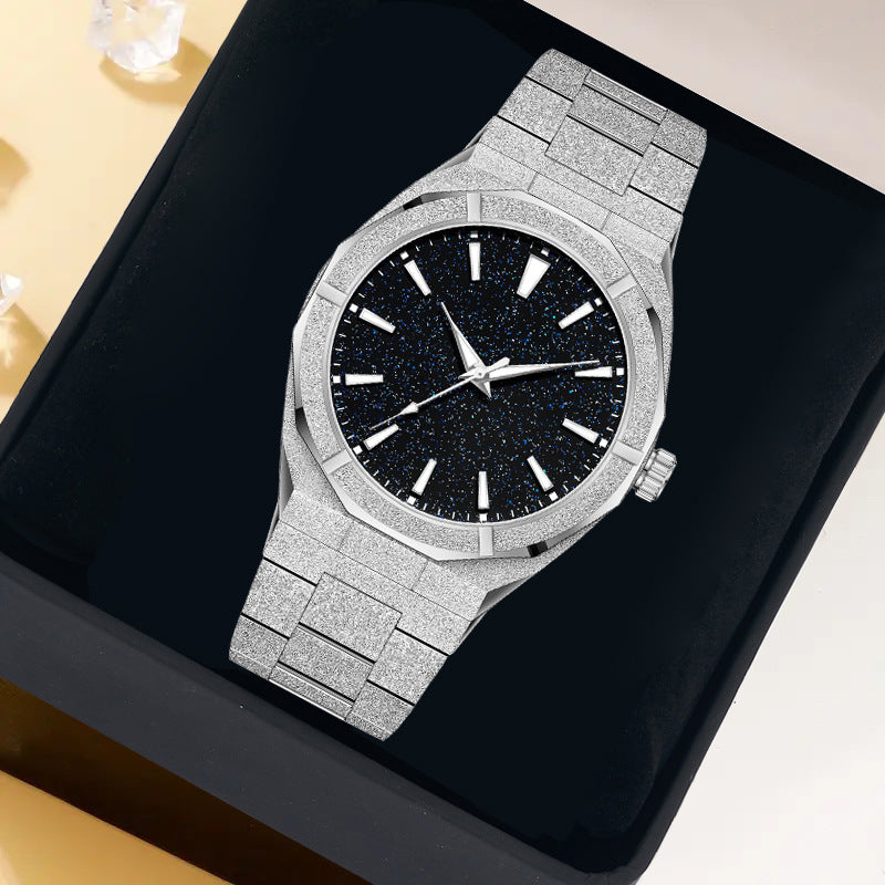 Men's Stainless Steel Frosted Luminous Business Watch