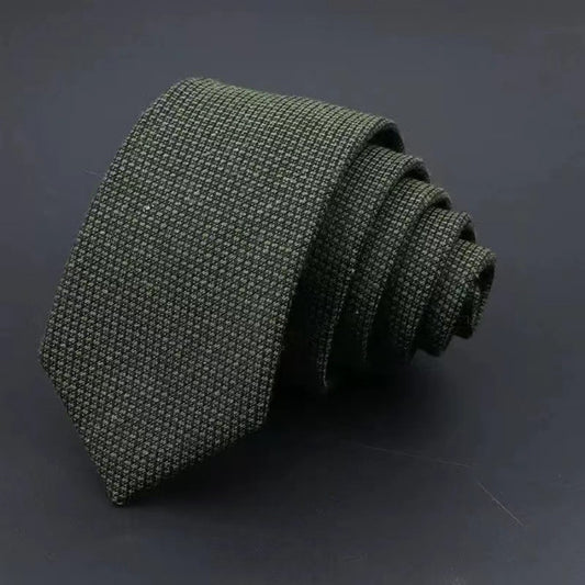 Men's Thickened Sanded Fabric Striped Solid Color Cotton Tie