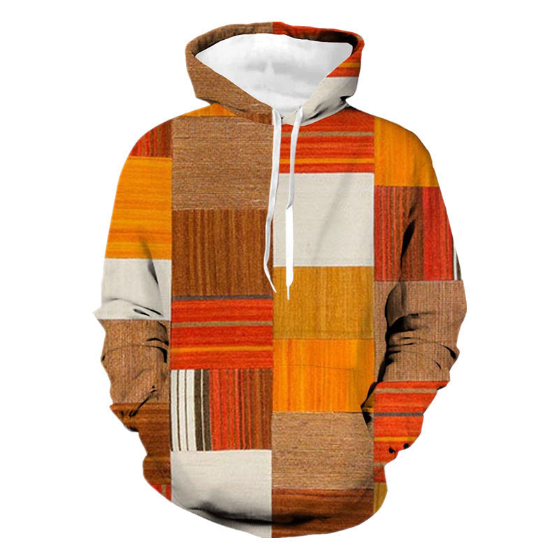 Men's Stitching Pattern 3D Digital Printing Hoodie
