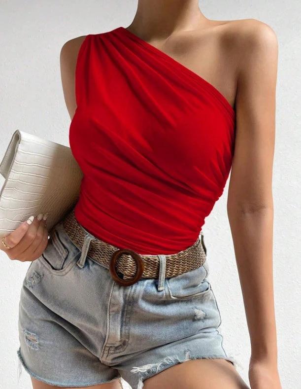 Summer Casual Polyester Short-sleeved Blouse For Women by GJG Denim