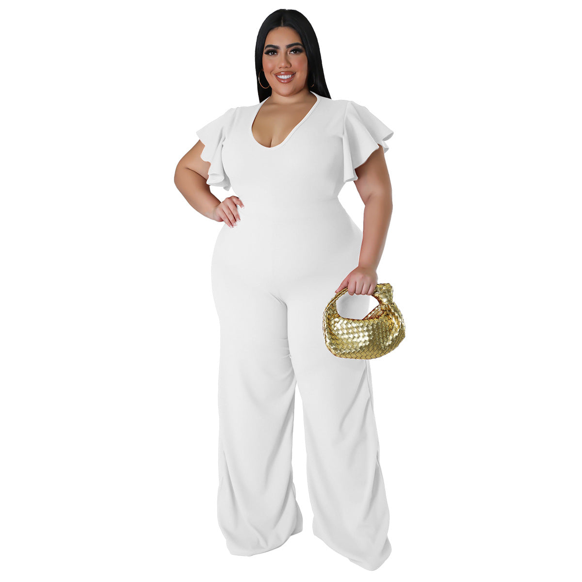 Lotus-leaf Women's Wide-leg Jumpsuit