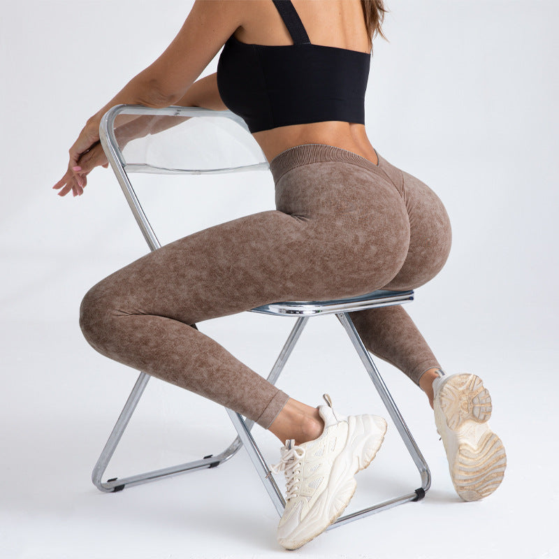 Hip Raise Seamless Yoga Pants Elastic High Waist