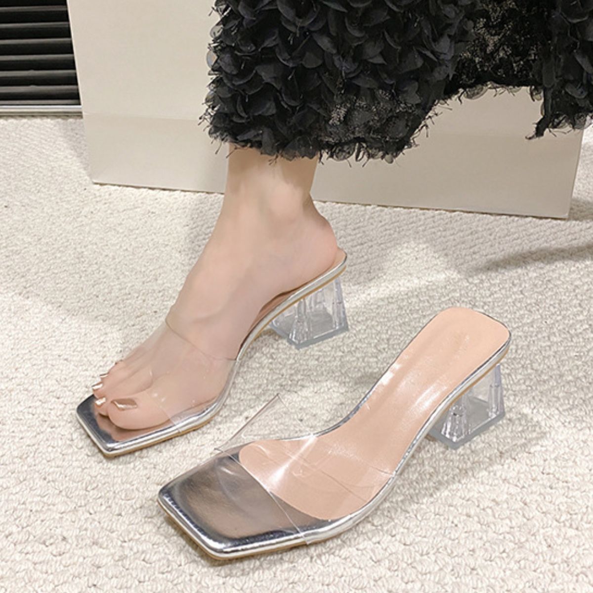 Strut & Shine Open Toe Block Heel Sandals