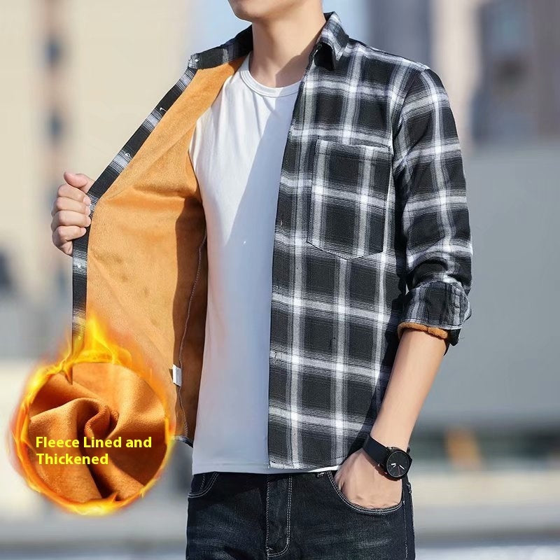 Men's Warm Thickened Slim Fit Shirt Coat