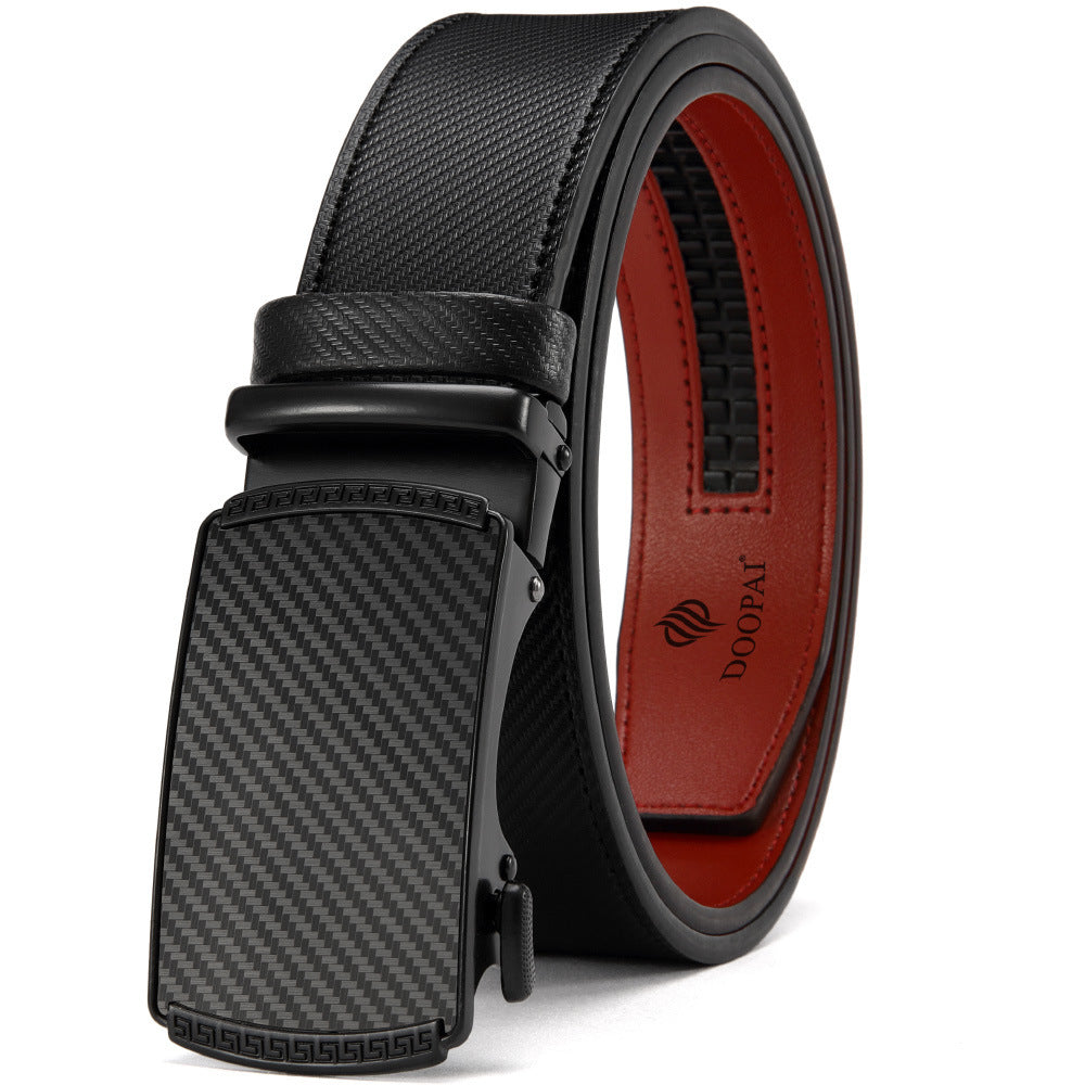 Men's Leather Belt w/ Alloy Automatic Buckle