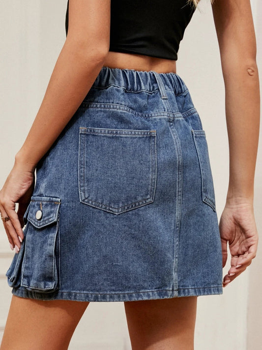 High Waist Denim Skirt by Lady Ros