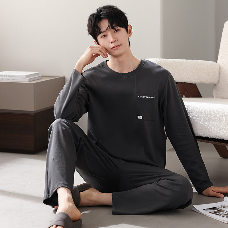 Men's Cotton Long Sleeve Casual Pajamas