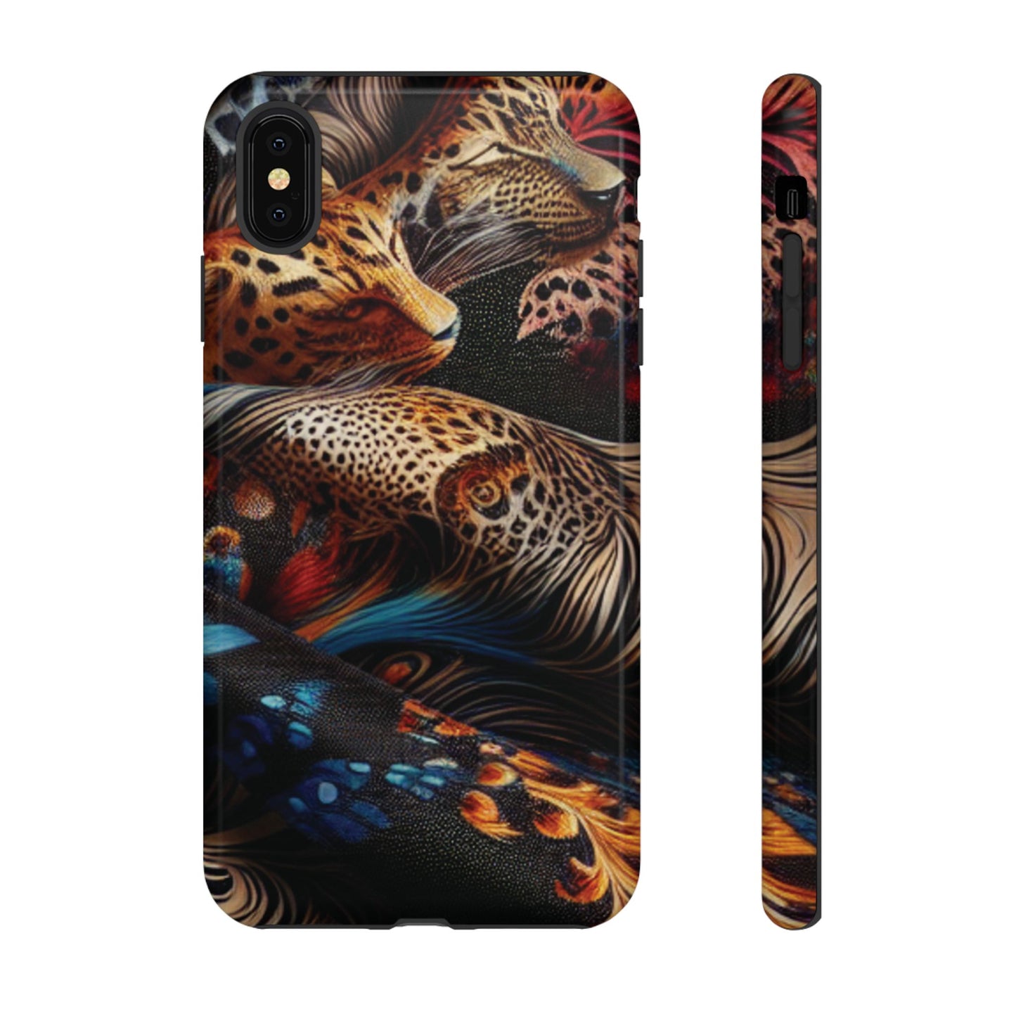 Stylish Tough Phone Case with Elegant Black and Gold Design