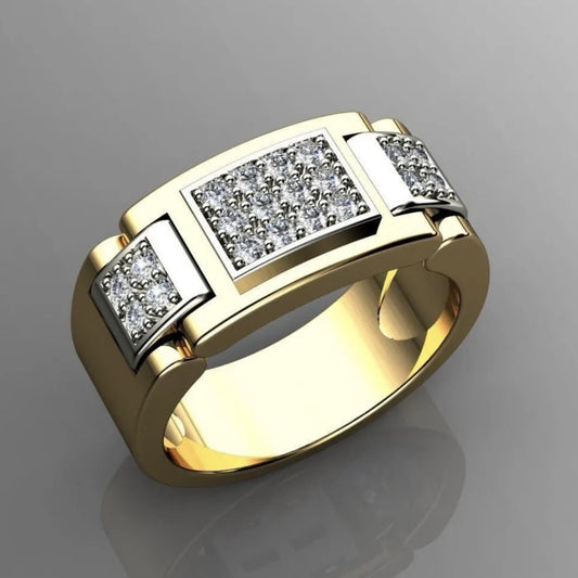 Fashion Rectangular Full Diamond Like Men's Ring