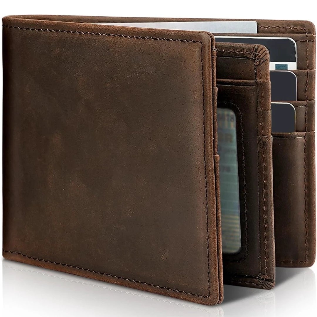 Men's Practical And Convenient Short Leather Wallet by GJG Denim