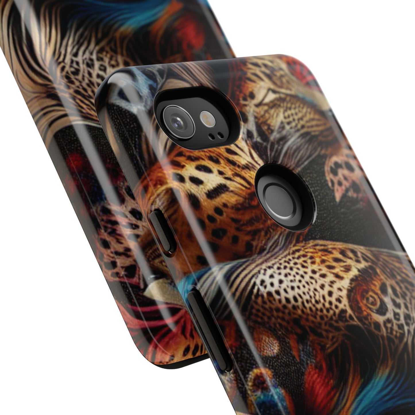 Stylish Tough Phone Case with Elegant Black and Gold Design