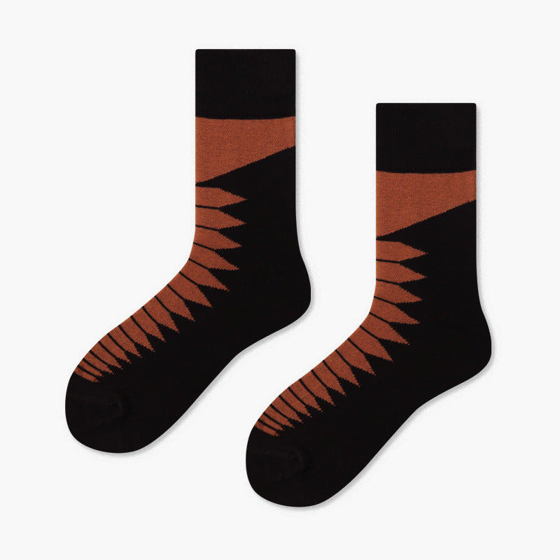 Men's Creative And Minimalist Printed Casual Breathable Mid Length Socks