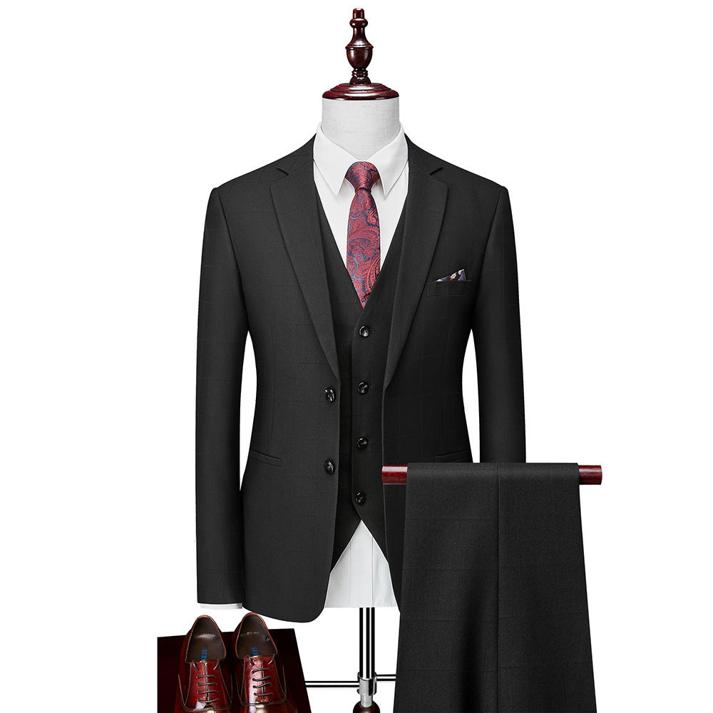 Men's Business Casual Slim Fit Three-piece Suit