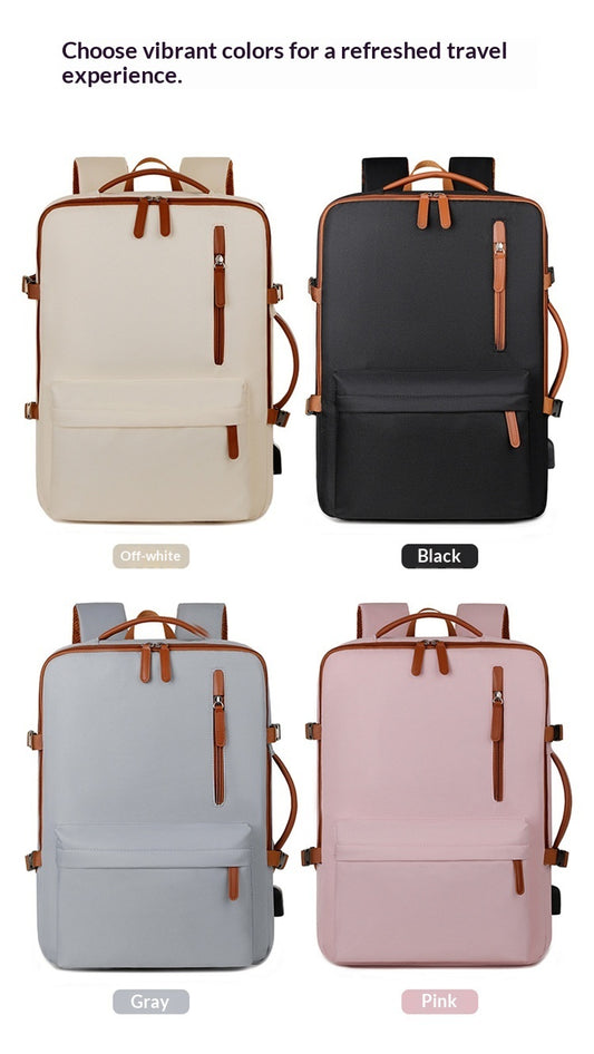 Business Travel Laptop Bag With Dual-Shoulder USB Charging Port For Men