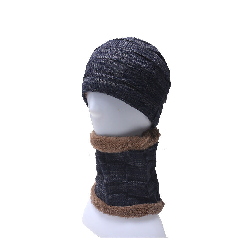 Men's Knitted Beanie and Neck Warmer Set