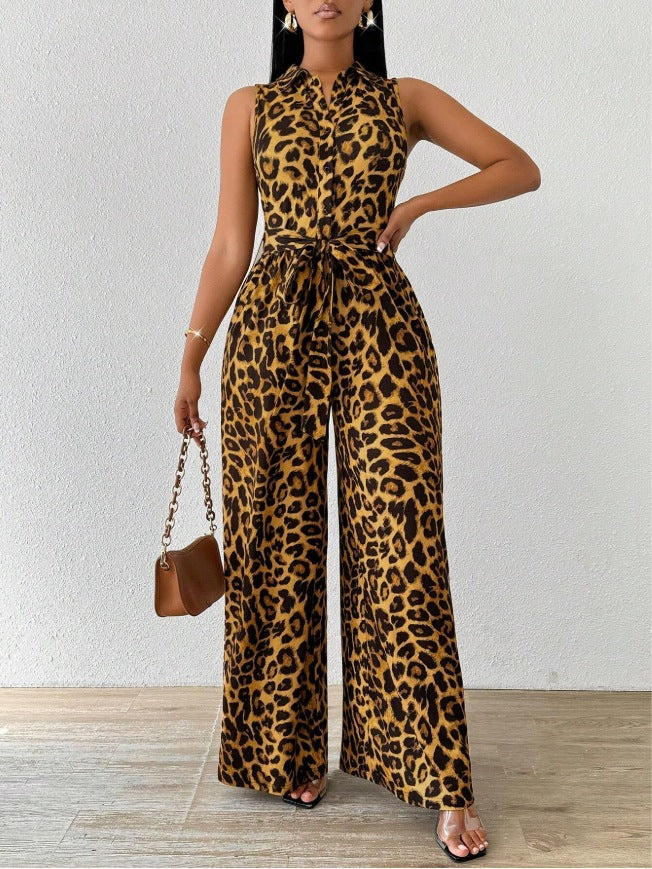 Women's Wide Leg Jumpsuit With Belt