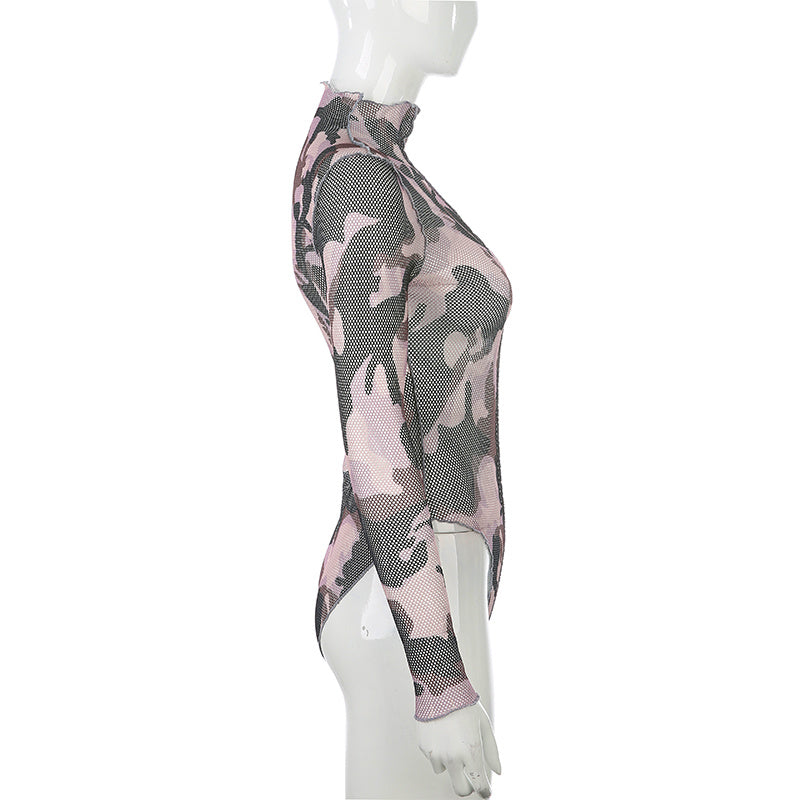 Mesh headpiece bodysuit