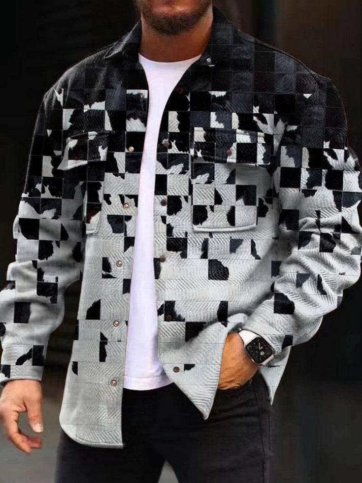 3D Digital Printing Coat Autumn Fashion Casual Men's Jacket