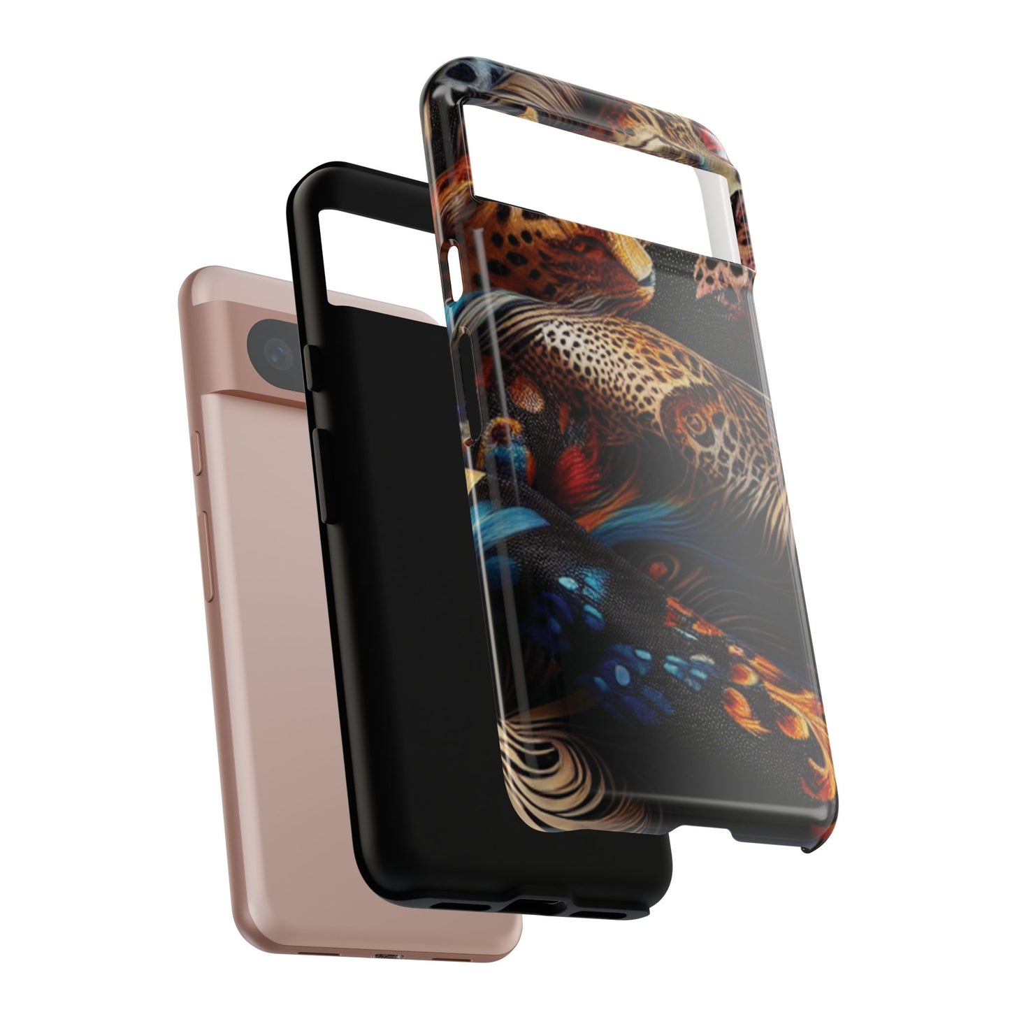 Stylish Tough Phone Case with Elegant Black and Gold Design