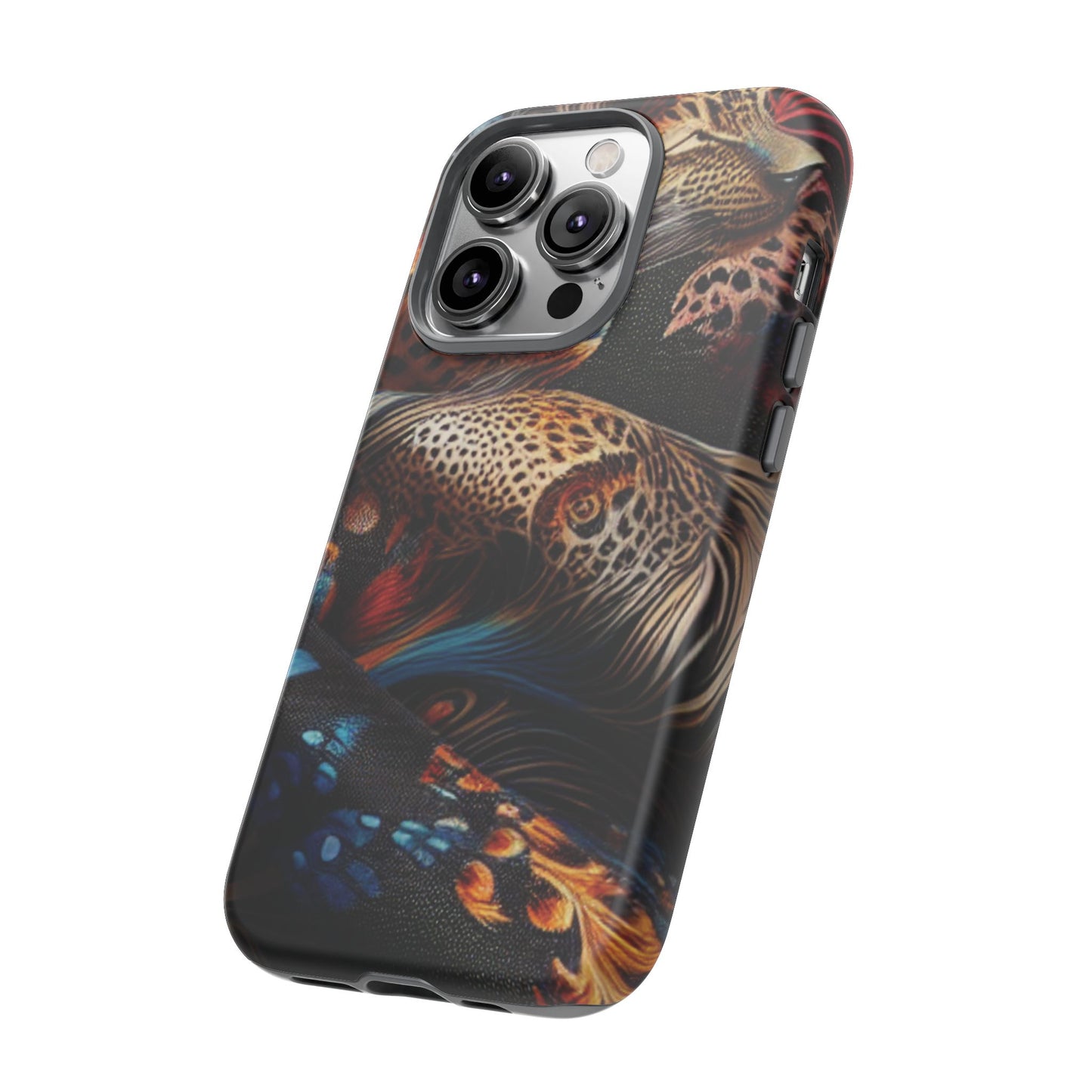 Stylish Tough Phone Case with Elegant Black and Gold Design