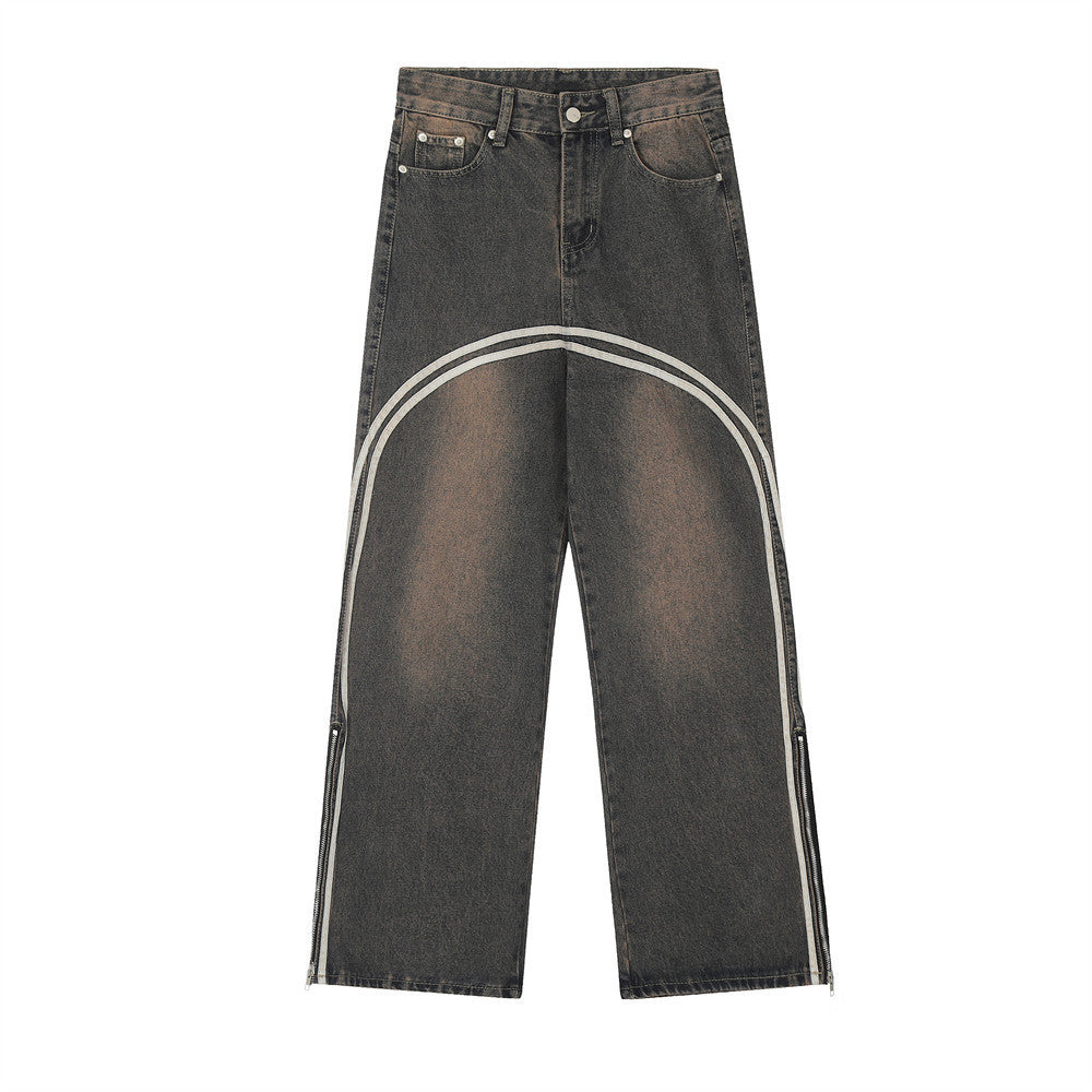 Fashion Side Zipper Slit Jeans For Men