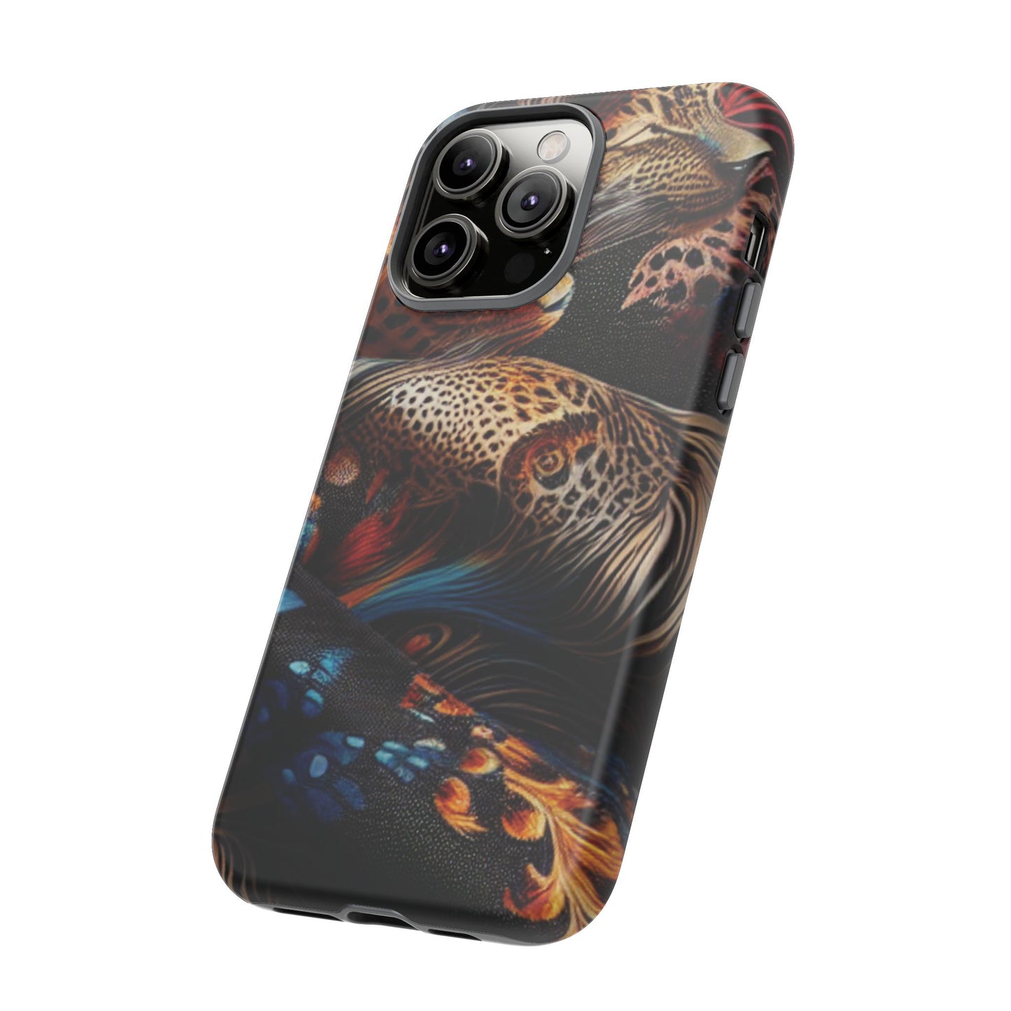Stylish Tough Phone Case with Elegant Black and Gold Design