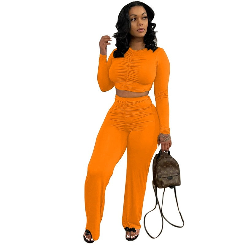 Long Sleeve Top Straight Leg Set