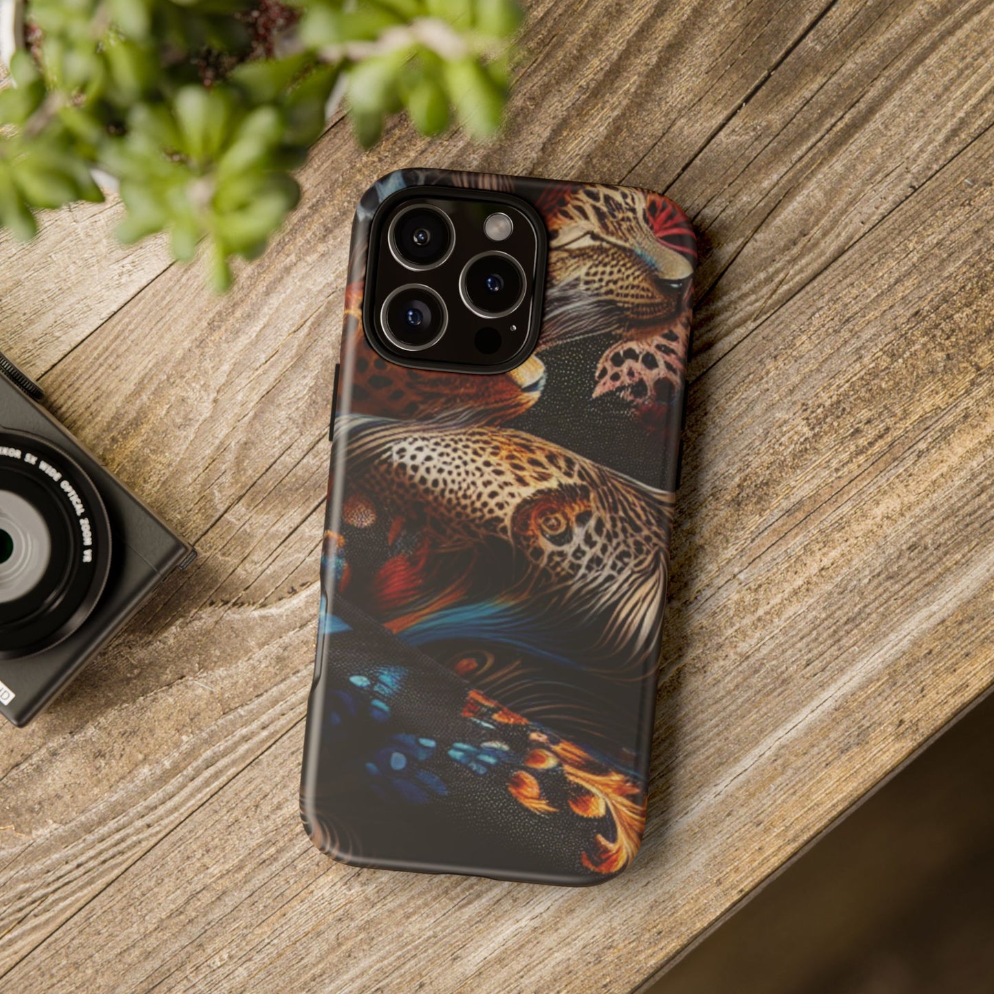 Stylish Tough Phone Case with Elegant Black and Gold Design