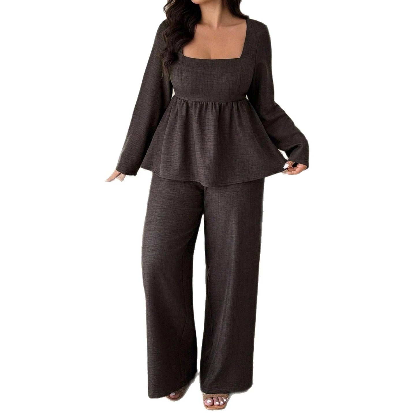 European And American Plus Size Women's Clothes Suit Square Collar by GJG Denim