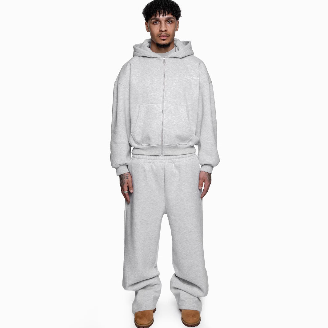 Street Fashion All-match Sweater Loose Straight Pants Set