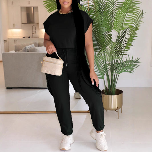 European And American Leisure Suit Top And Trousers