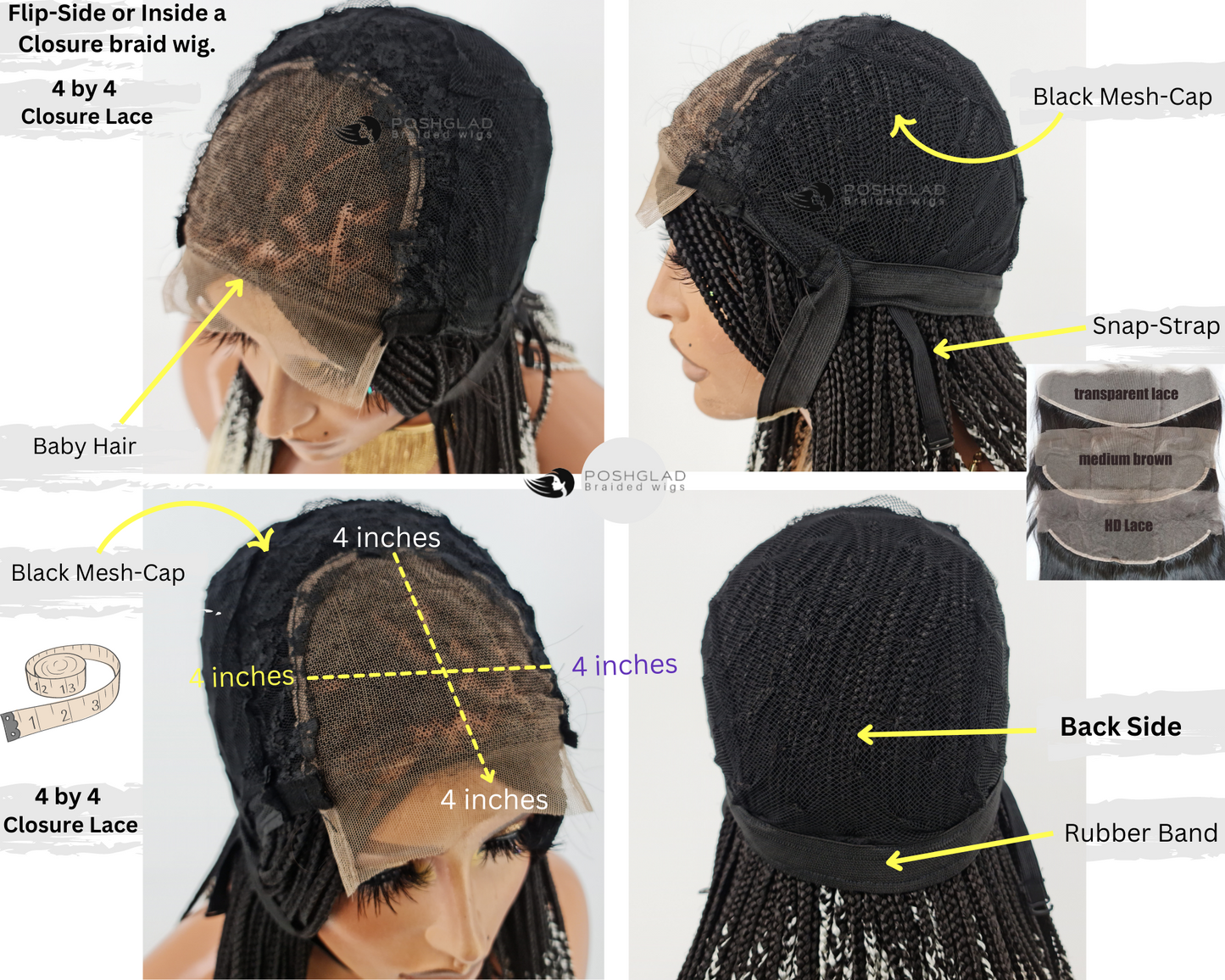 Closure Box Braid Wig (Ready To Ship) - Ife