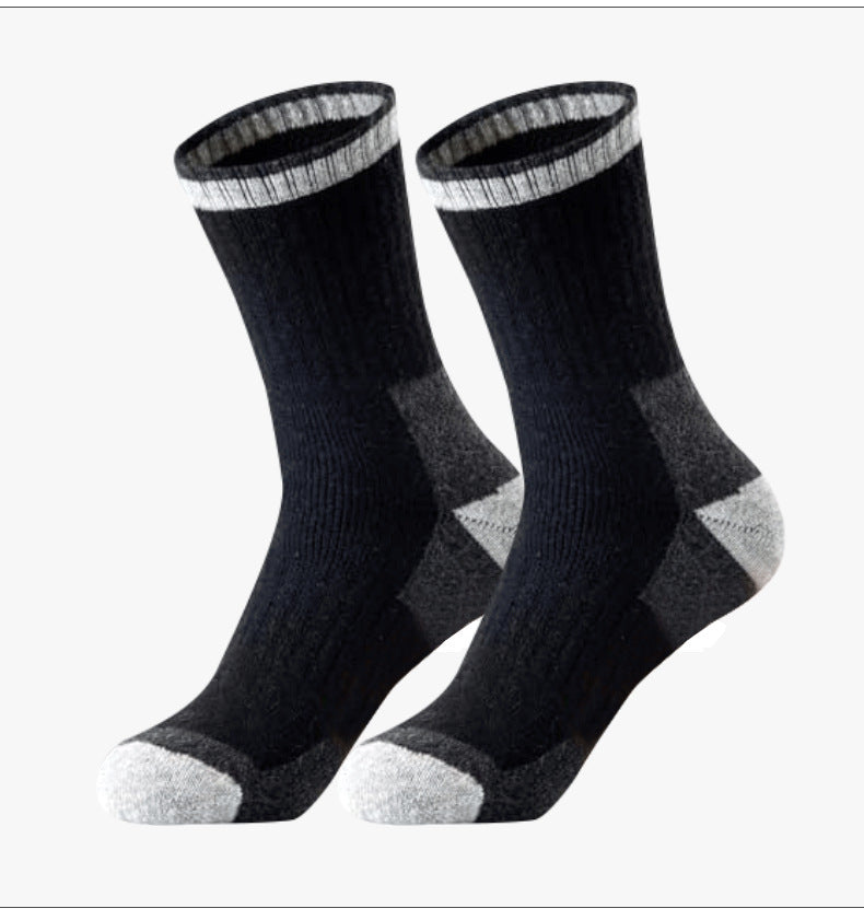 Men's Wool Fleece Lined Padded Warm Terry-loop Socks