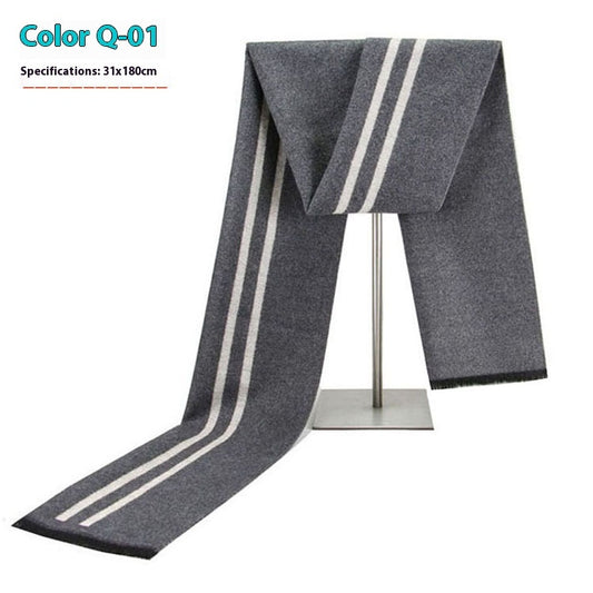 Men's Warm Cashmere-like Striped Scarf