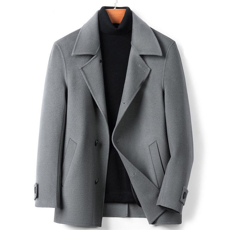 Men's Double-faced Woolen Fashion Coat