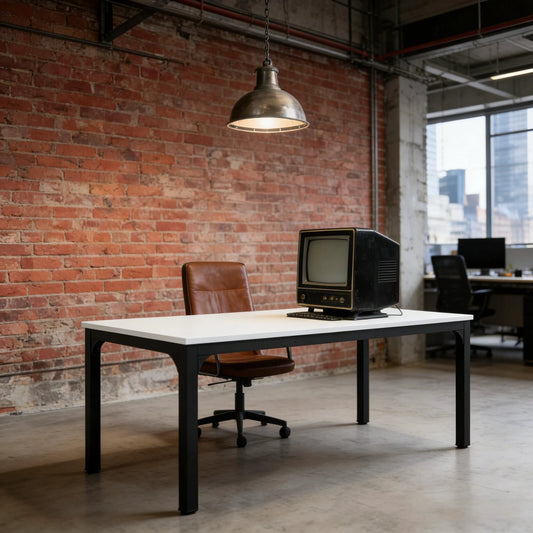 Modern Computer Desk, Rectangle Workspace Desk, Executive Desk by GJG Denim