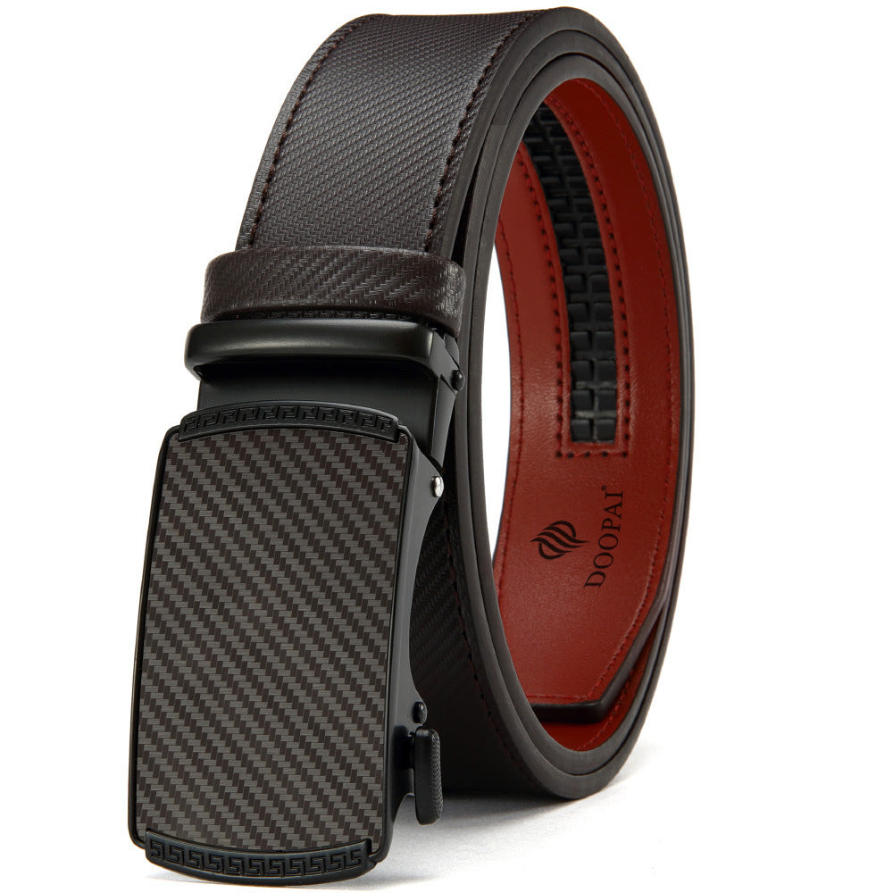 Men's Leather Belt w/ Alloy Automatic Buckle