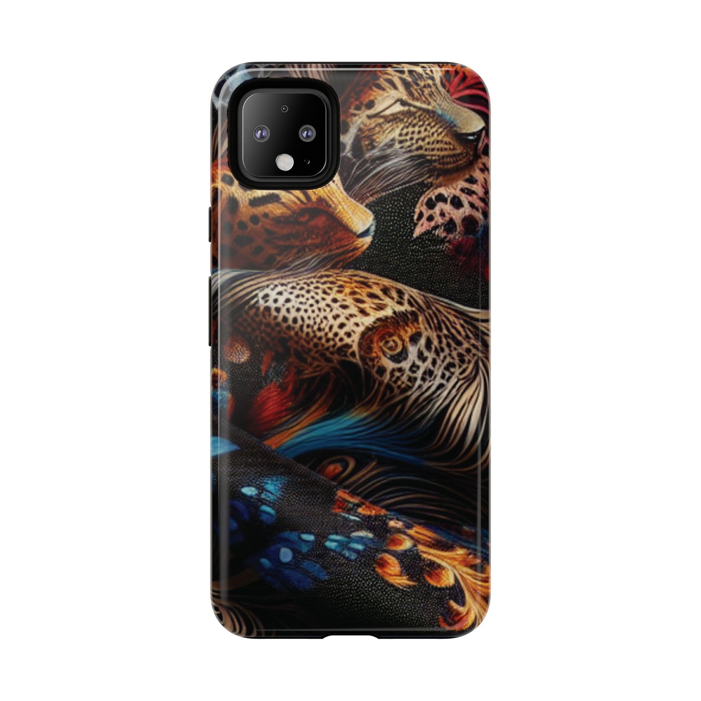 Stylish Tough Phone Case with Elegant Black and Gold Design