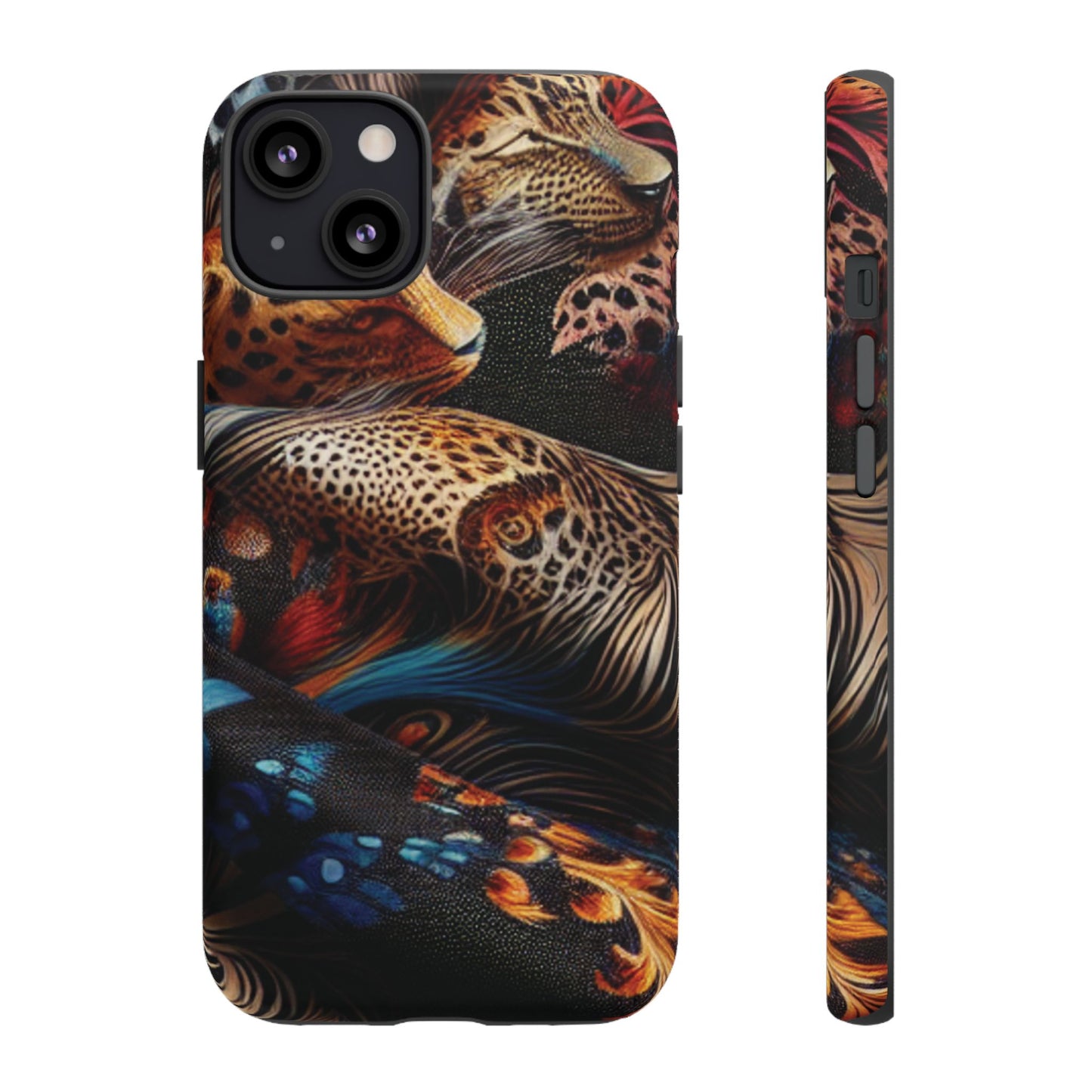 Stylish Tough Phone Case with Elegant Black and Gold Design