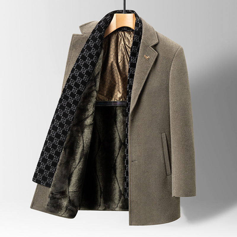 Men's Woolen Mink Velvet Coat
