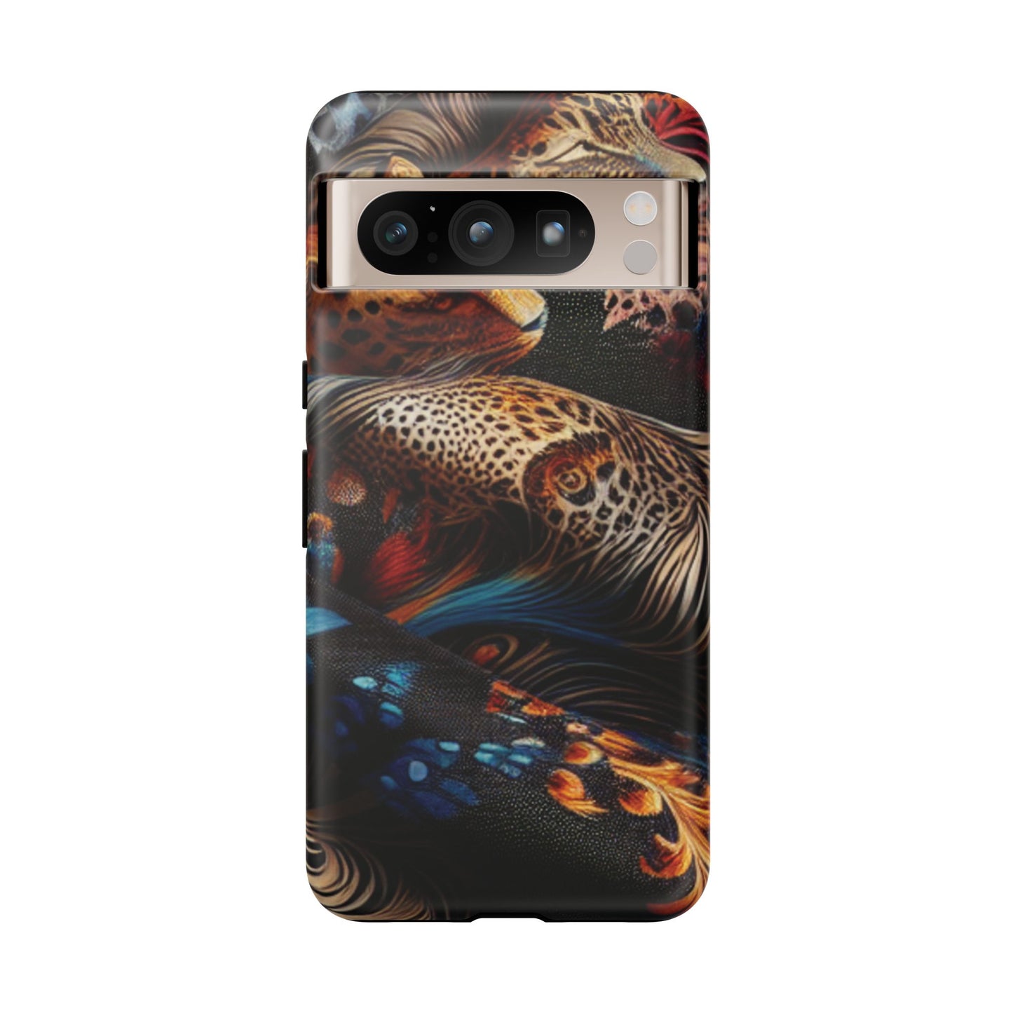 Stylish Tough Phone Case with Elegant Black and Gold Design