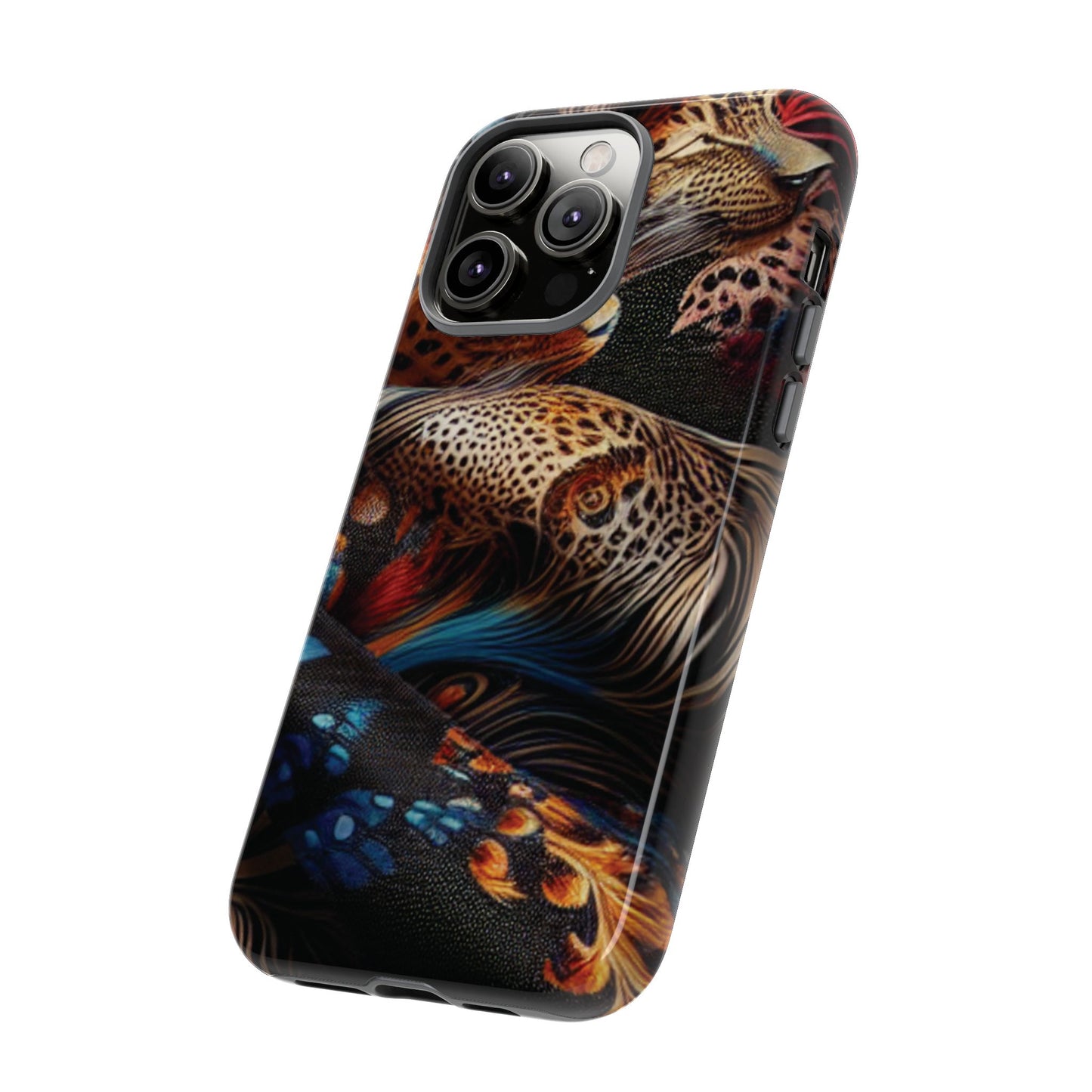 Stylish Tough Phone Case with Elegant Black and Gold Design