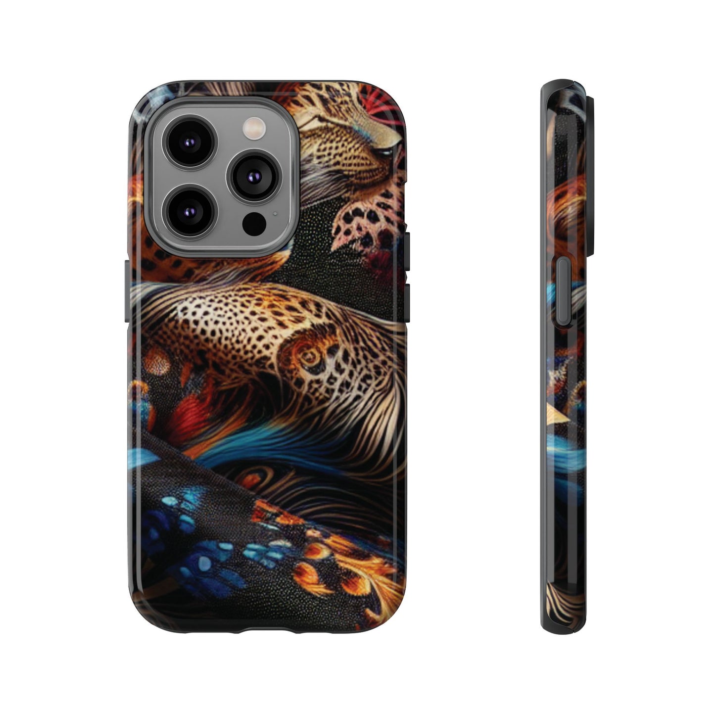Stylish Tough Phone Case with Elegant Black and Gold Design