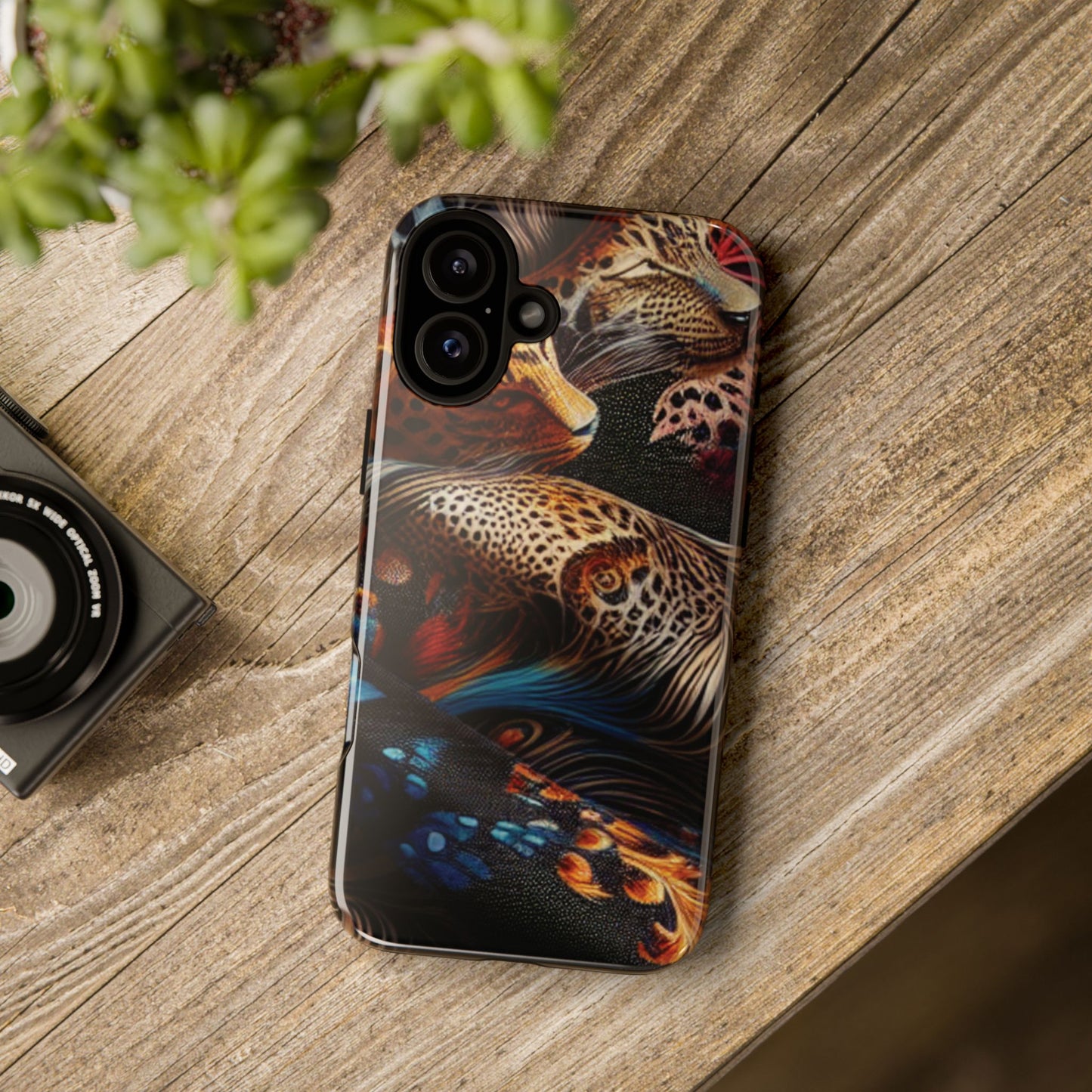 Stylish Tough Phone Case with Elegant Black and Gold Design