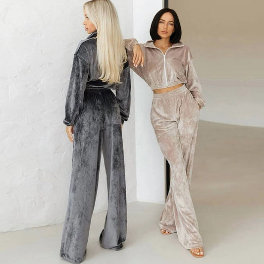 Women's Long-sleeved Lapel Zipper Cardigan Sweater