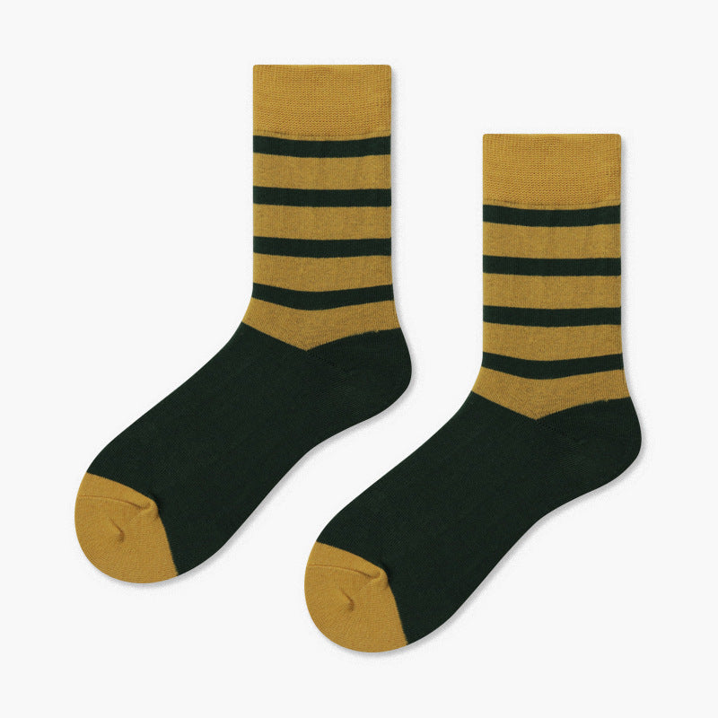 Men's Creative And Minimalist Printed Casual Breathable Mid Length Socks